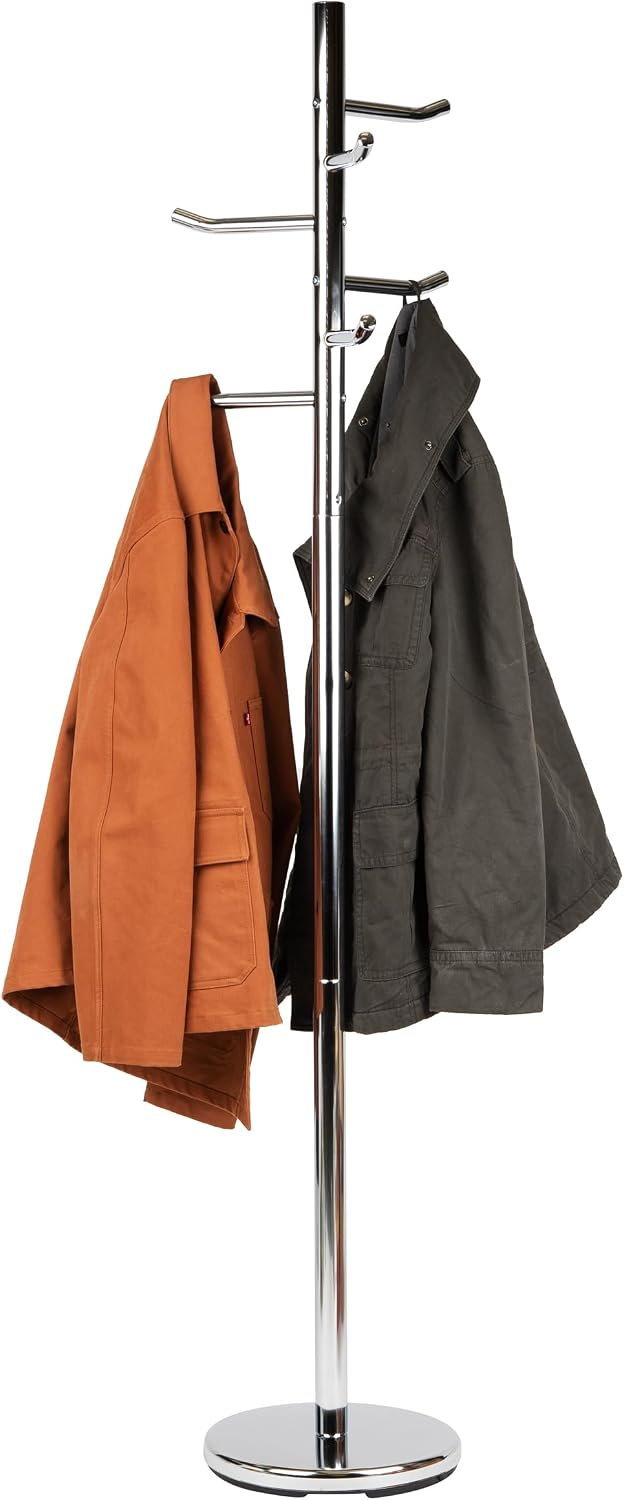 Mind Reader Freestanding Coat Rack, Multi-Hook Organizer for Office or Entryw...
