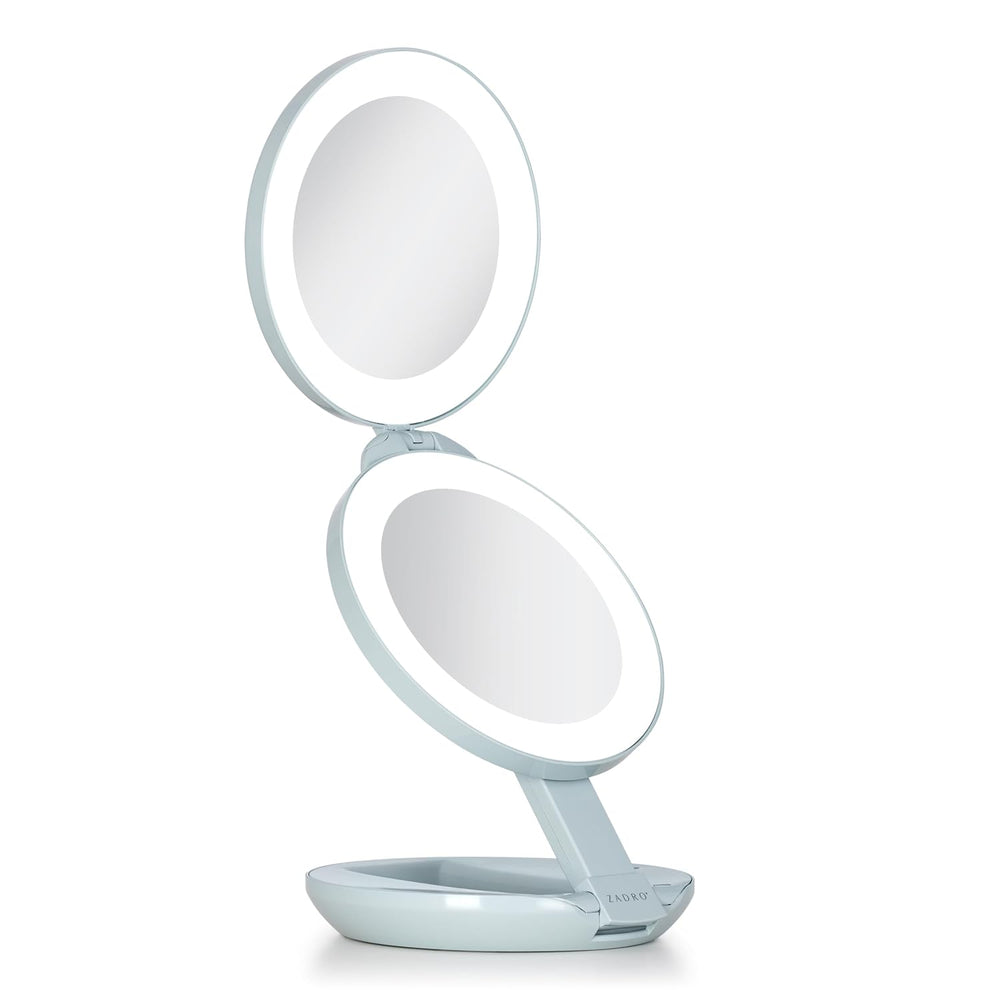 Zadro 4.5" Round LED Compact Mirror 10X/1X Travel Mirror with Lights and...