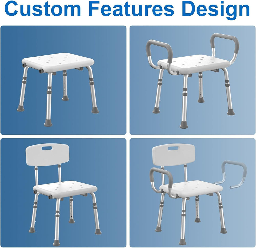 HOMLAND Shower Chair for Inside Shower with Padded Armrests and Back
