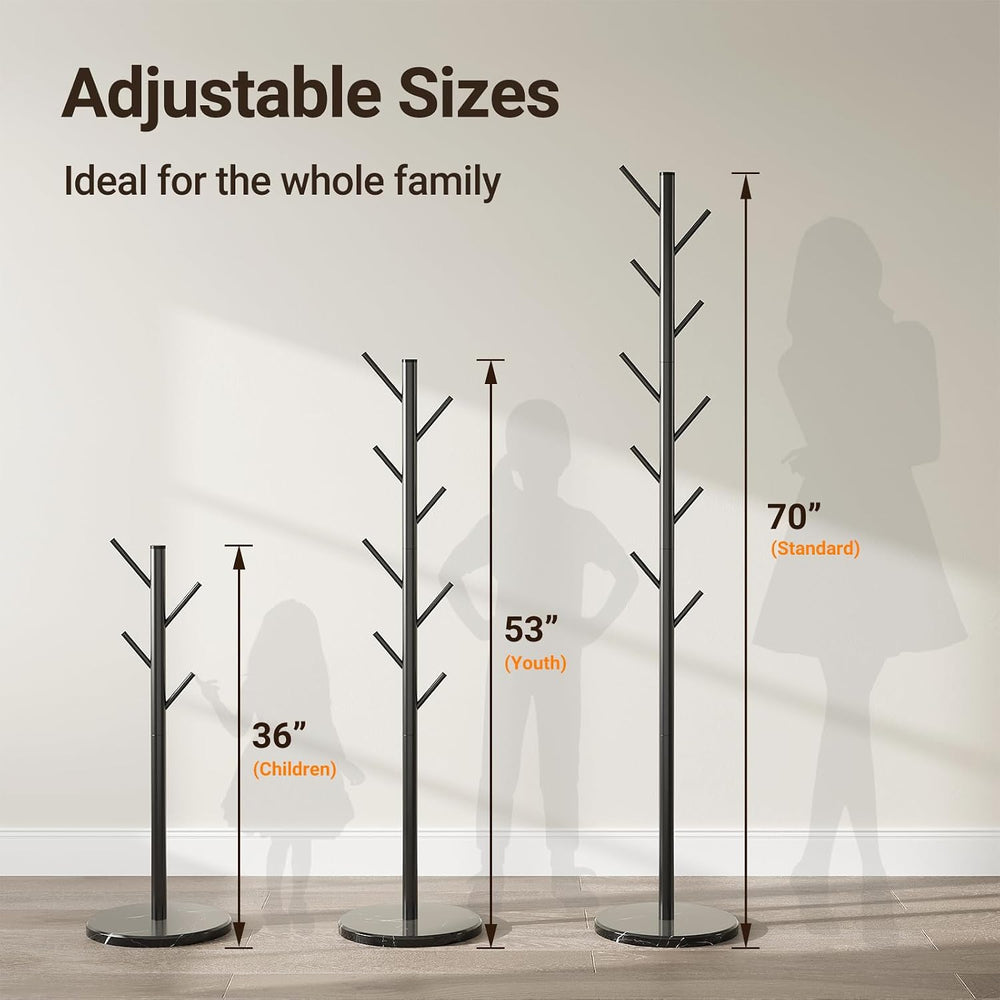 ELYKEN Coat Rack Freestanding, Metal Coat Rack with Natural Marble Base