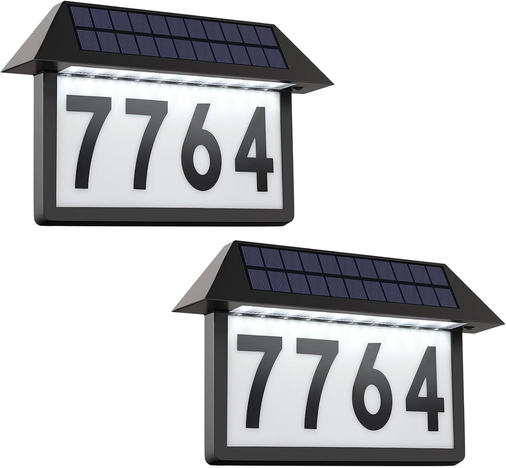 ASOMST Solar Address Sign, Lighted House Numbers Waterproof, 3-Light Modes