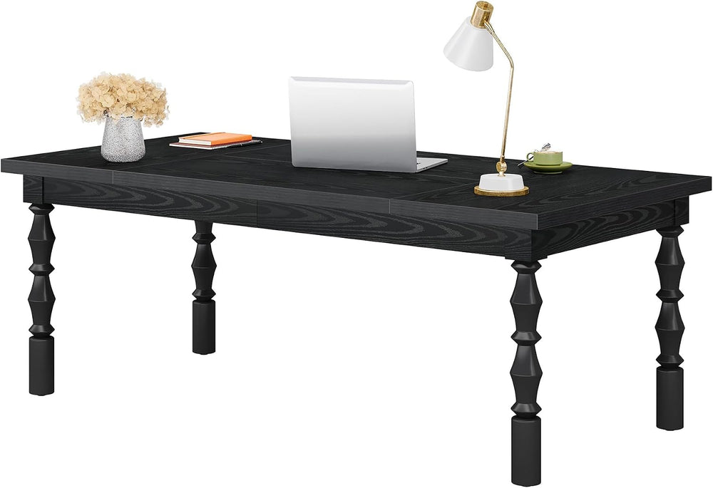 Tribesigns Large Black Executive Office Desk, 62.2" Farmhouse Computer Desk