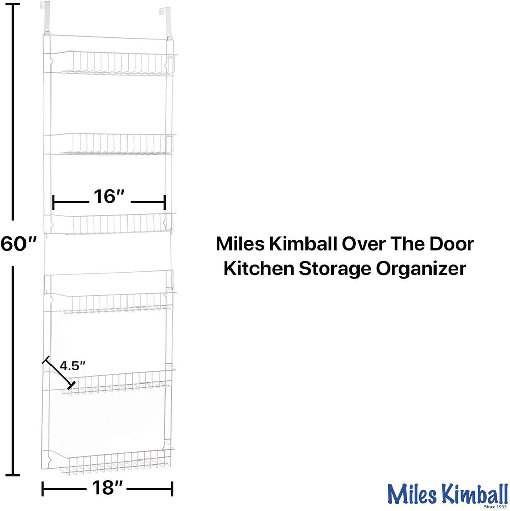 Miles Kimball Over The Door Kitchen Storage Organizer, White
