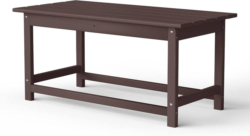 WestinTrends Malibu Outdoor Poly Coffee Table, 35.25" x 17.5", Dark...