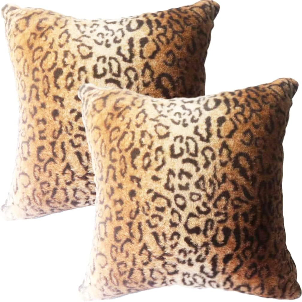 Faux Fur Throw Pillows Decorative Square Couch Pillow Covers 18x18 Brown