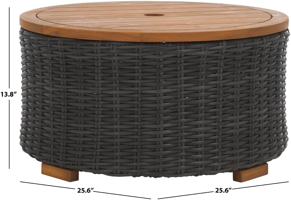 SAFAVIEH Couture Collection Anguilla Dark Grey Faux Wicker Indoor/Outdoor Sto...