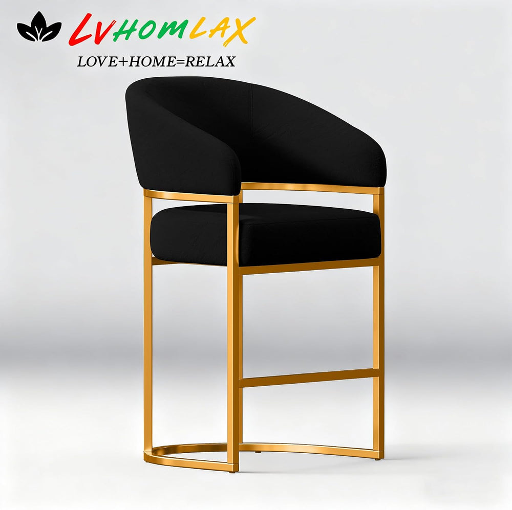 Modern Counter Height Bar Stools,Bar Stools Set of 4,Velvet Fabric Upholstere...