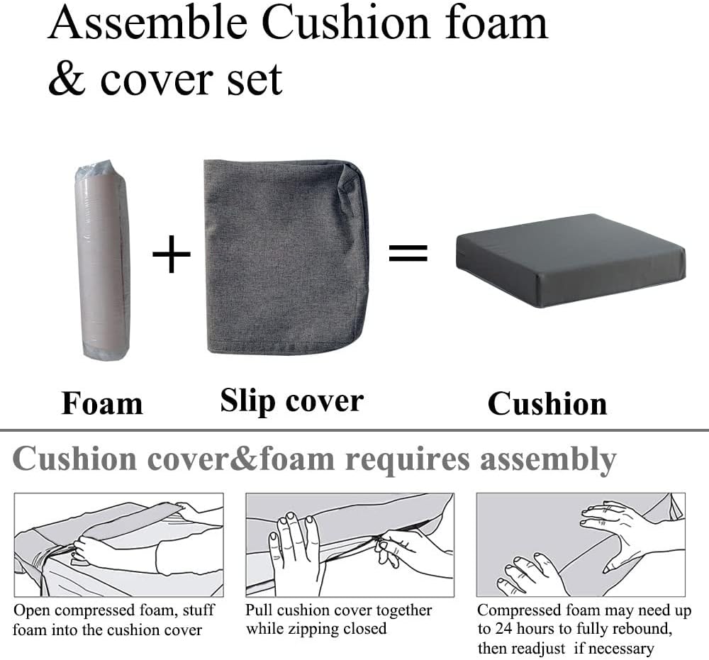 SAMTY Outdoor Chair Cushions, Waterproof Patio Seat Cushion of 2, 20X20X3