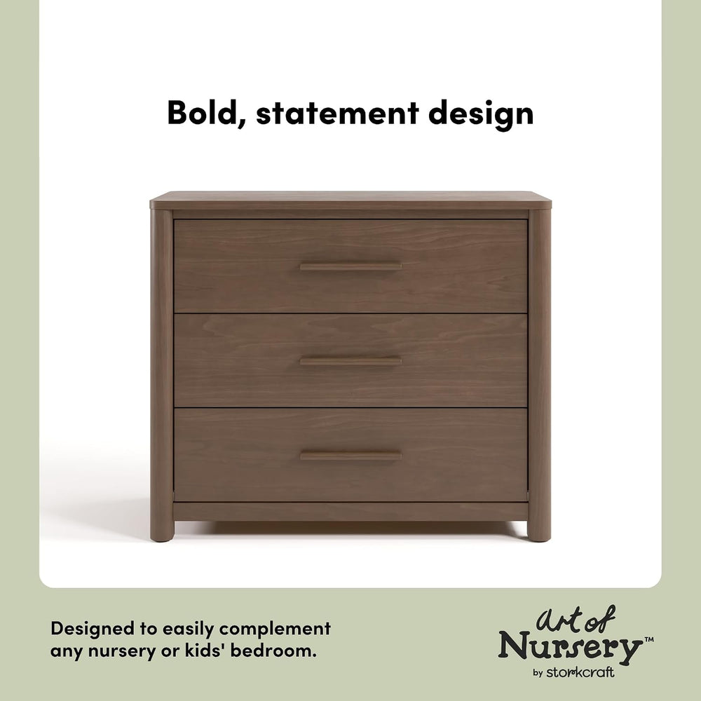 Storkcraft Malta 3 Drawer Chest with Removable Changing Topper, Hazelnut
