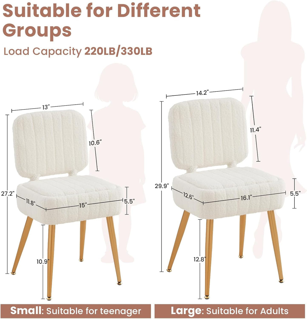 Vanity Chair with Storage Stool with Folding Back Makeup Chair