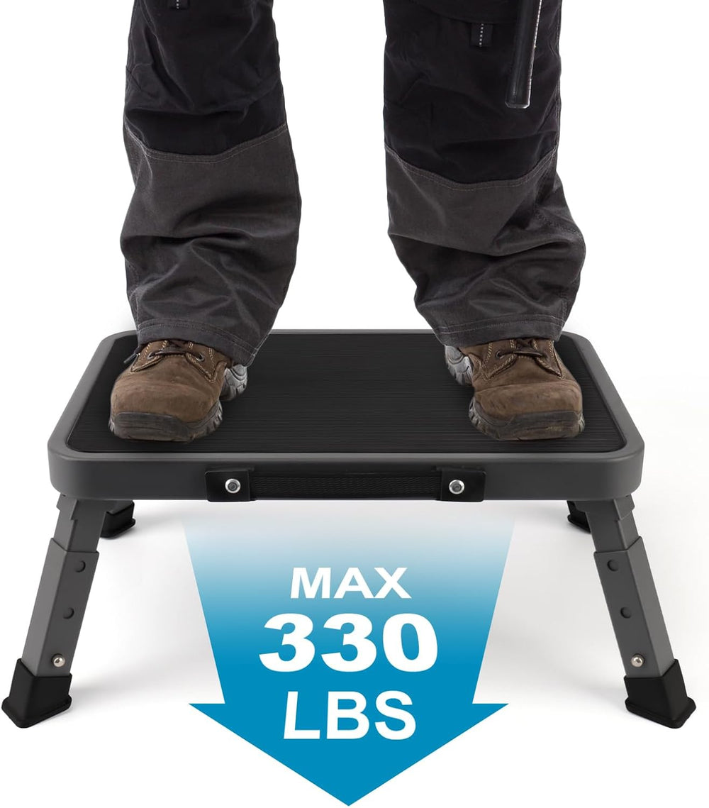 Valeo Folding Step Stool, Adjustable Step Stool with Non-Slip Platform, 330 L...