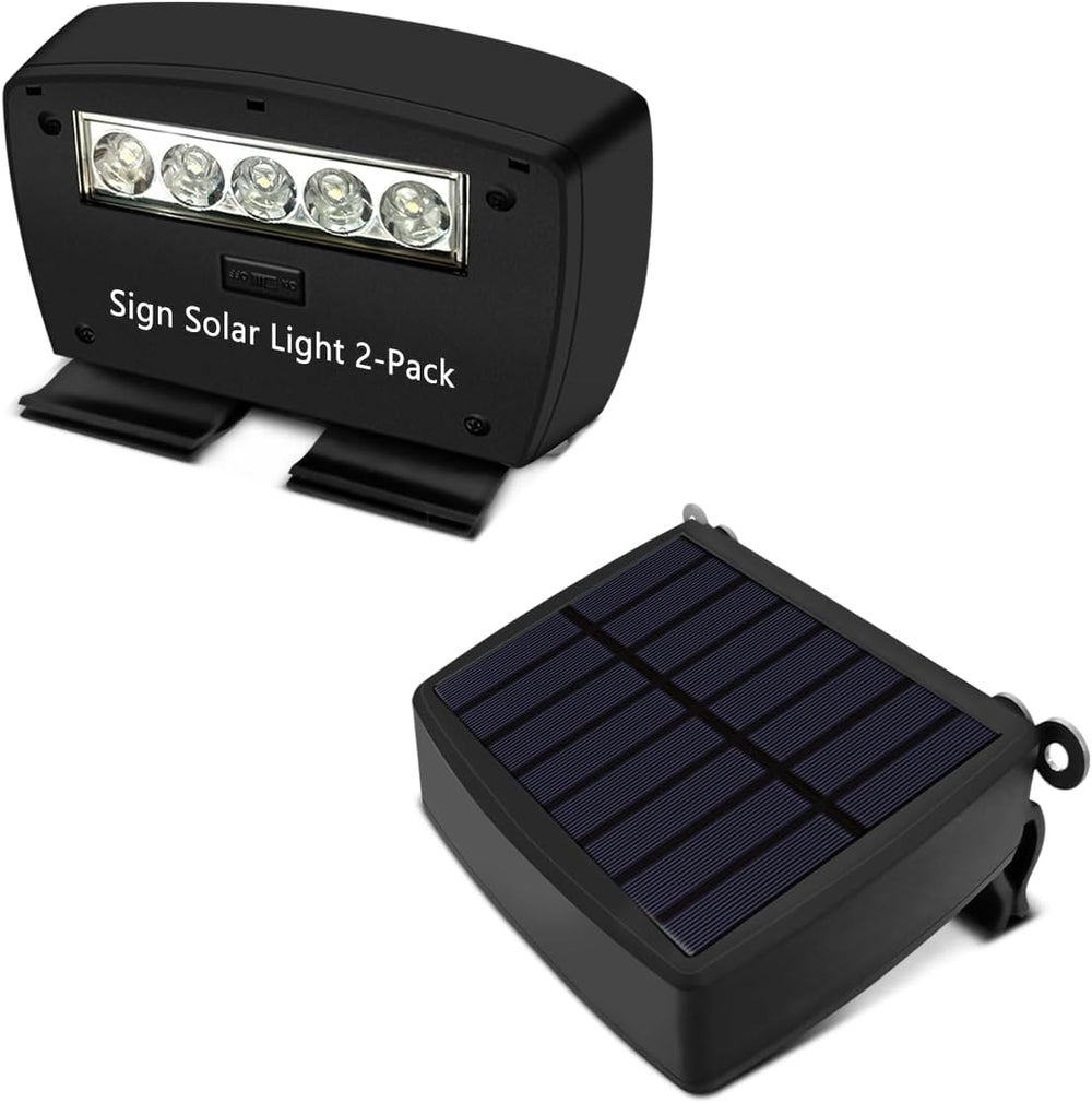 OOSSXX Solar Powerd Deck LED Solar Light Clip-On Yard Security, 2Pack