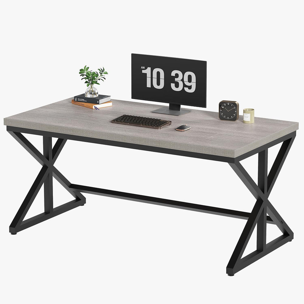IBF Computer Desk, Industrial PC Laptop Office Desk Ligh Grey 47 Inch