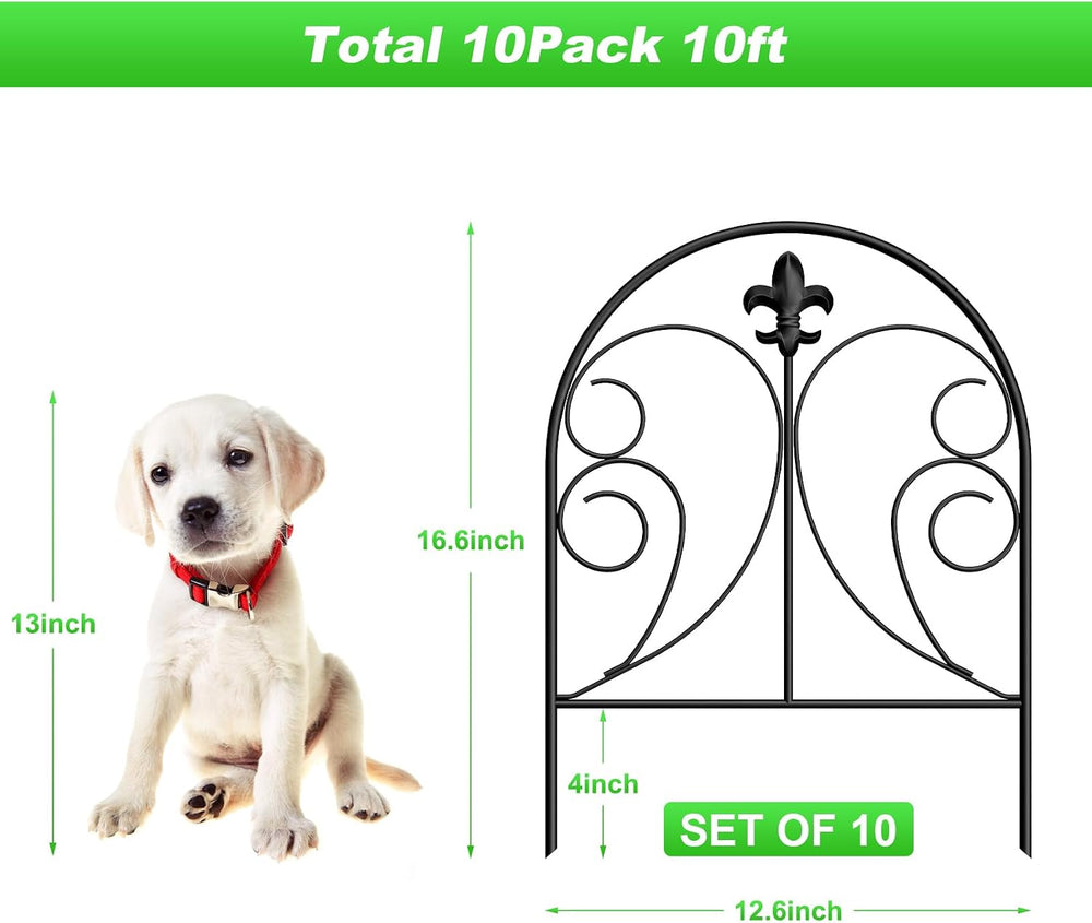 Decorative Garden Fence 25 Pack, Total 22in(H) x 27ft(L)