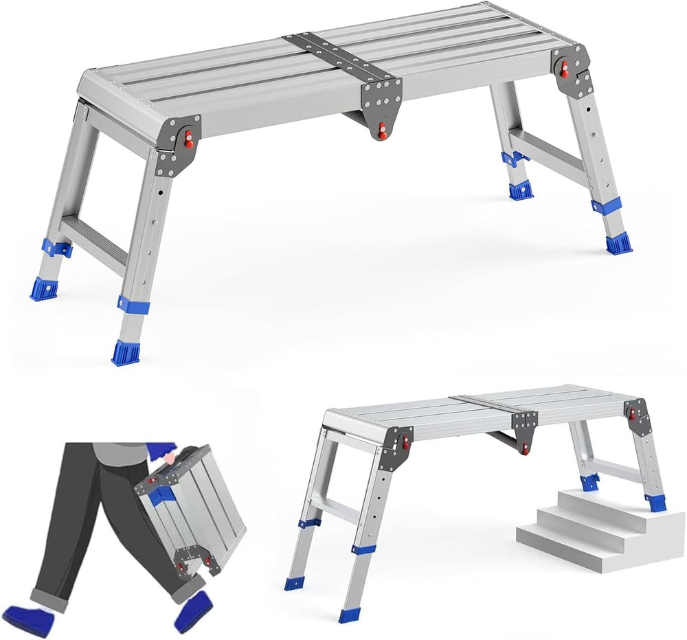 Loyoda Folding Work Platform for Adults, Portable Aluminum Step Stool 500lb