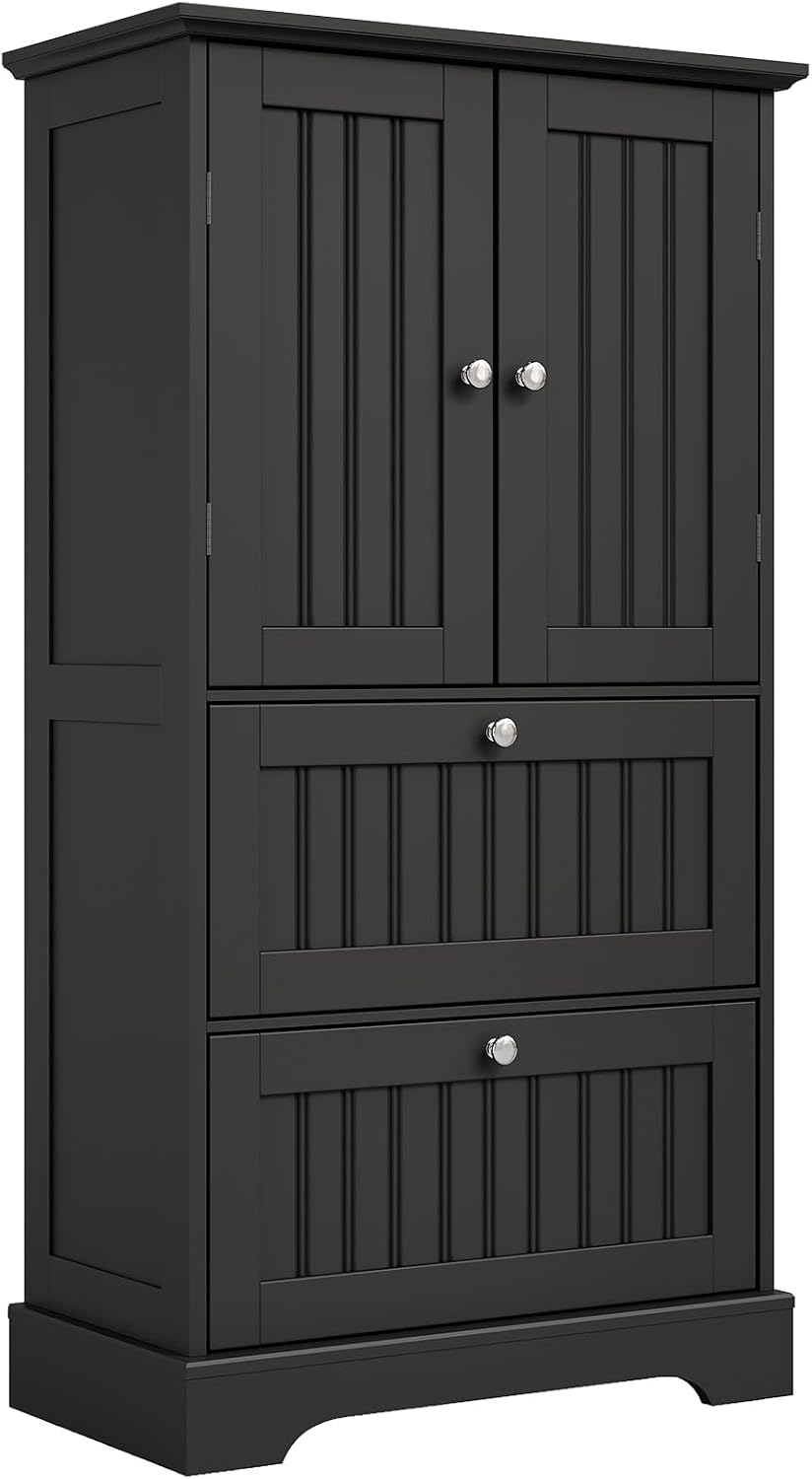 Treocho Bathroom Floor Cabinet with 2 Drawers and Adjustable Shelf