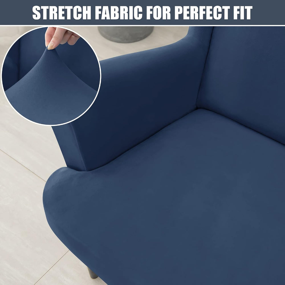 CONRUSER Stretch Wingback Chair Covers, 2 Piece Wing Chair Slipcovers Soft Ve...