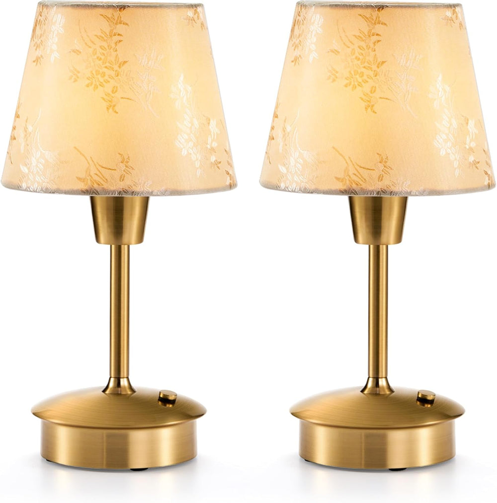 UMEXUS 2 Pack 9.8'' Small Cordless Table Lamp, Battery Operated Touch...