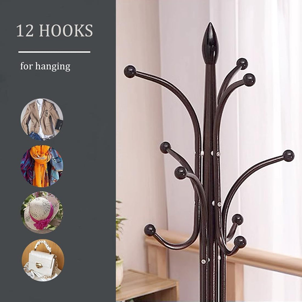 Kertnic Freestanding Coat Rack Stand, Heavy Duty Metal Hall Tree with 12 Hook...