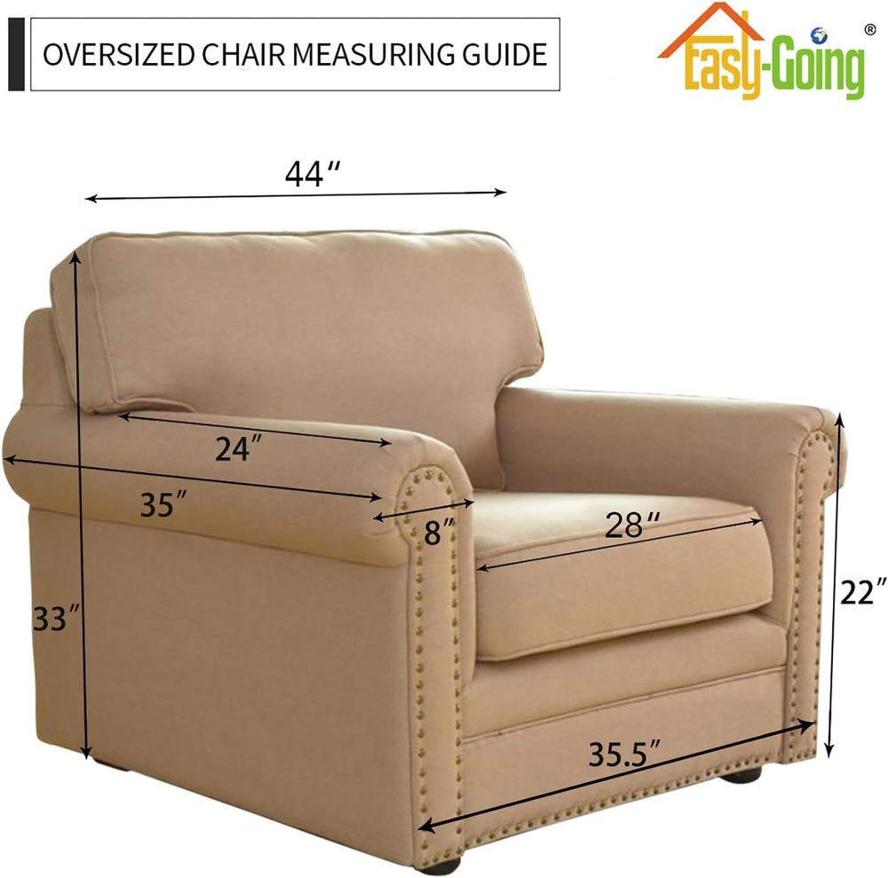 Easy-Going Stretch Oversized Chair Slipcover with Arm Washable Dark Gray