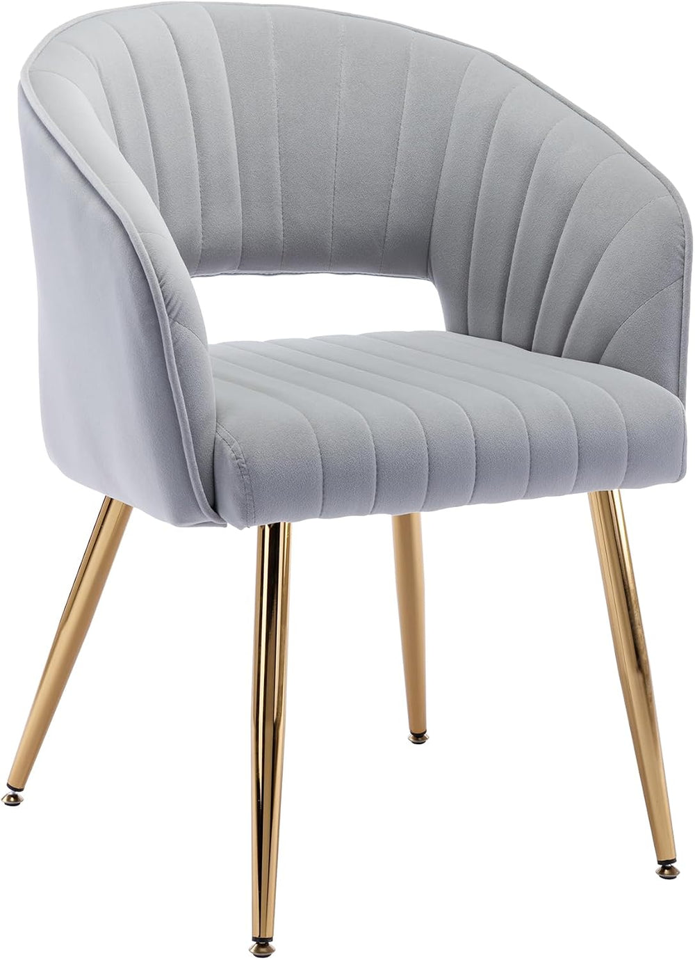 KCC Velvet Desk Chair Upholstered Tufted Chairs Dining Chairs 1 PC & Gray