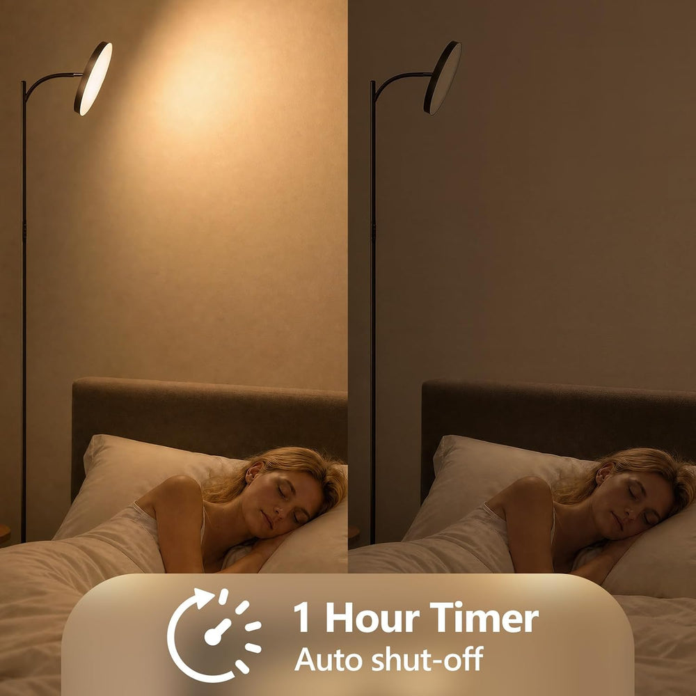 36W Bright LED Floor Lamp, Modern Stepless Dimmable Torchiere Tall Lamp
