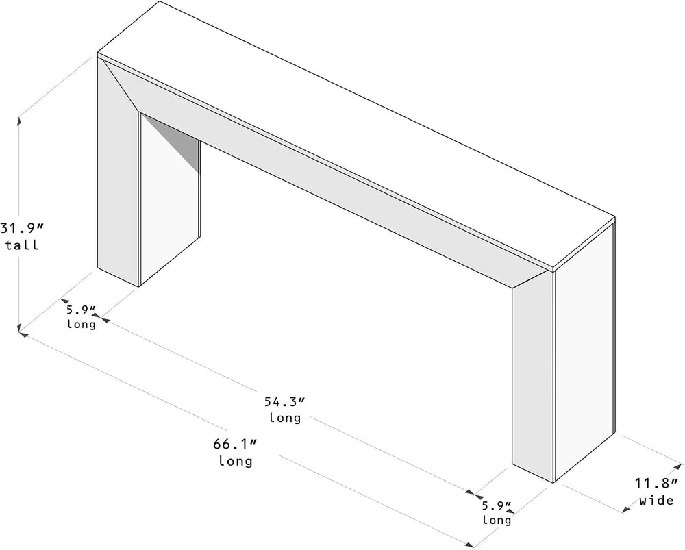 Plank+Beam Grand Console Table, 66 Inch, Walnut Wirebrush