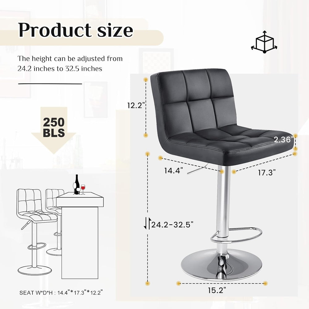 DUMOS Set of 4 Counter Height Bar Stools, 24 Inch Saddle Bar Chairs