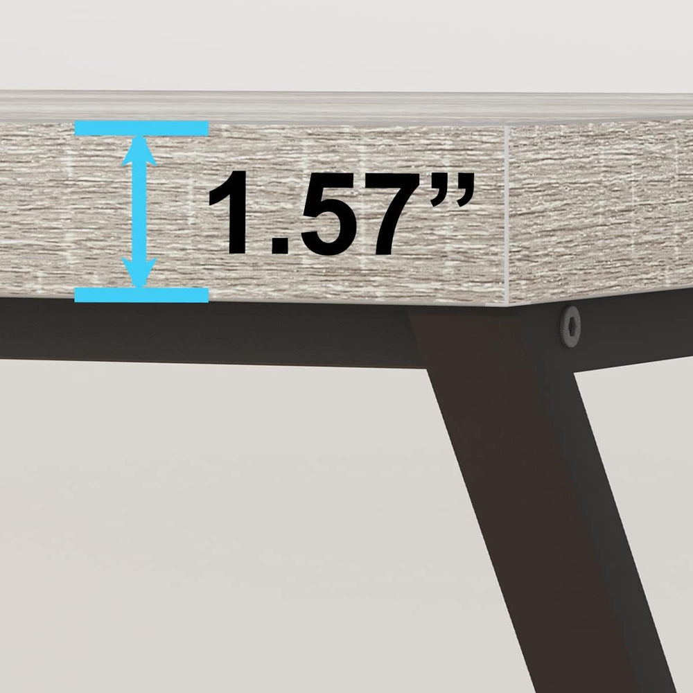 IBF 55" Gray Computer Desk, Writing Study Desk for Home Office, Light Grey