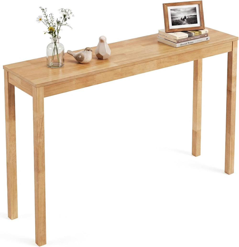 GIANTEX Natural Wood Console Table, 48" Narrow Entryway Table