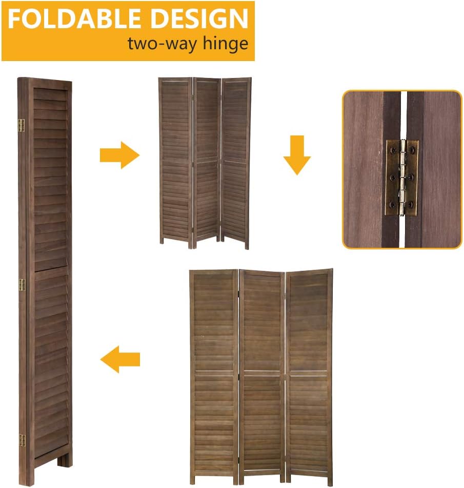 Room Dividers and Folding Privacy Screens, 3 Panel 69 Inch Tall Portable Room...