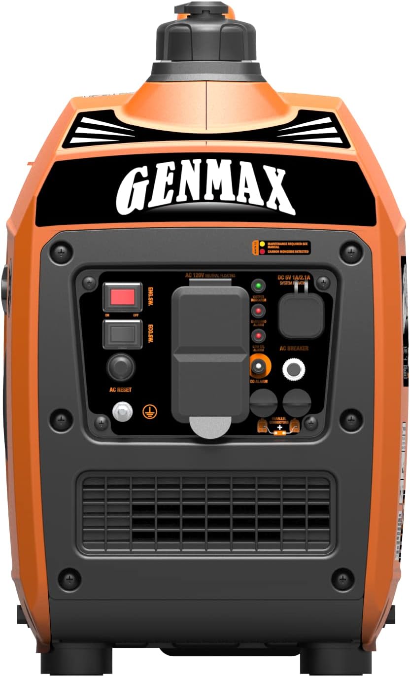 GENMAX Portable Generator,1200W Ultra-Quiet Gas Engine, EPA Compliant, Eco-Mo...