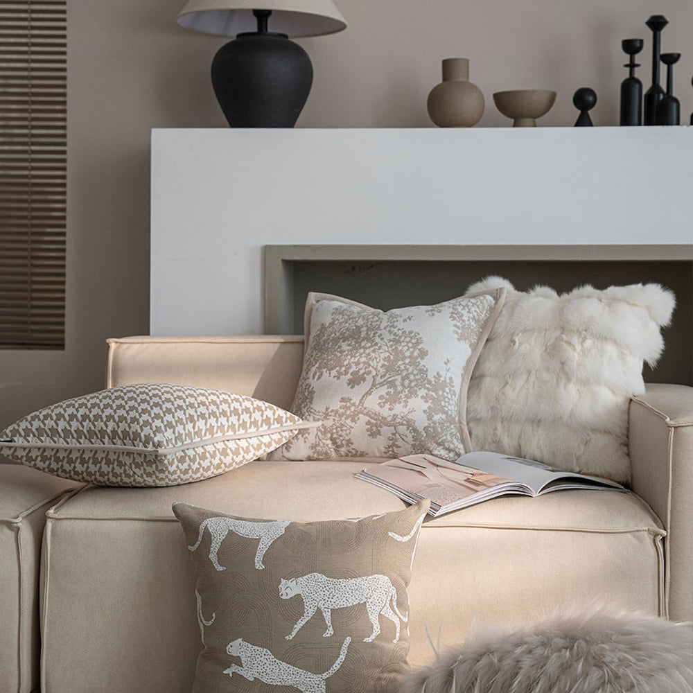 Croker Horse 20x20'' inches Throw Pillow Cushion Covers - White Beige...