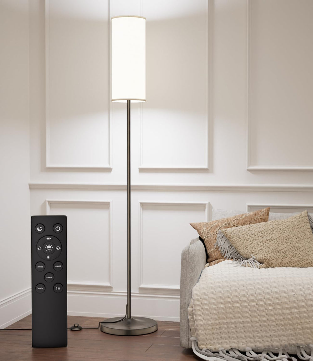 USTO Dimmable Floor Lamp with Remote,12W Led Bulb,Obsidian Black