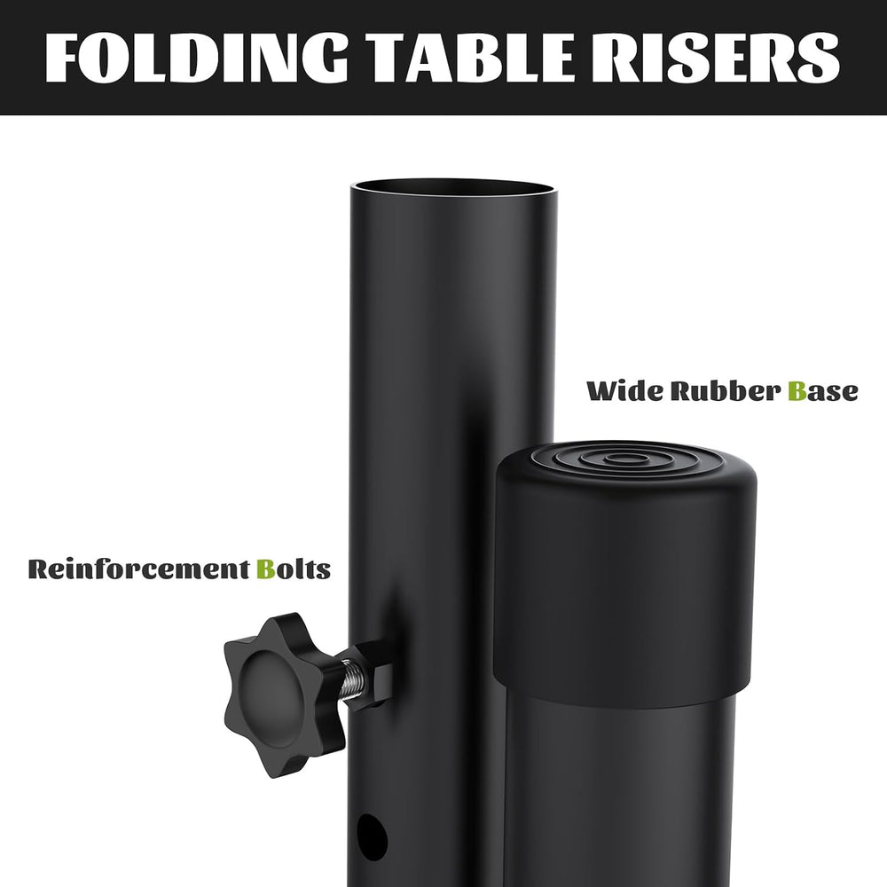Folding Table Leg Extenders, 4-Level Adjustable Height Table Risers