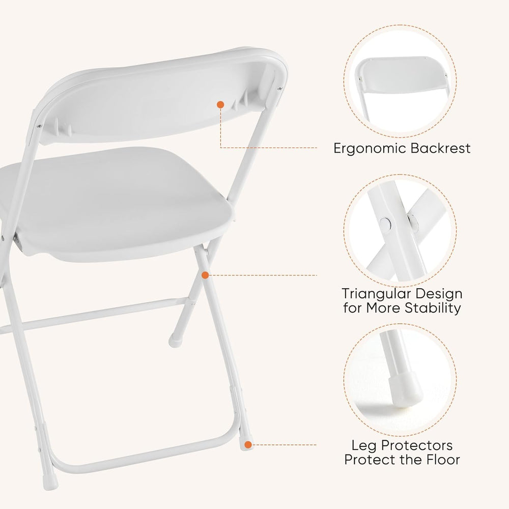 DUMOS Plastic Folding Chairs Sets of 20, Portable Chairs, Home Office