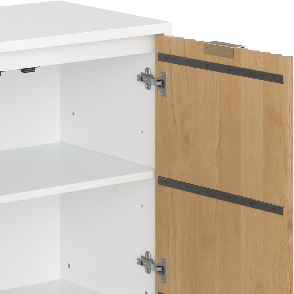 Nathan James Jasper Modern Sideboard, Kitchen Storage Cabinet with Fluted Doo...