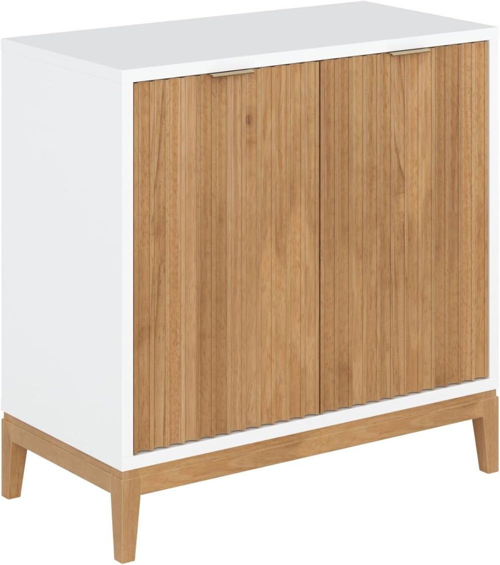 Nathan James Jasper Modern Sideboard, Kitchen Storage Cabinet with Fluted Doo...