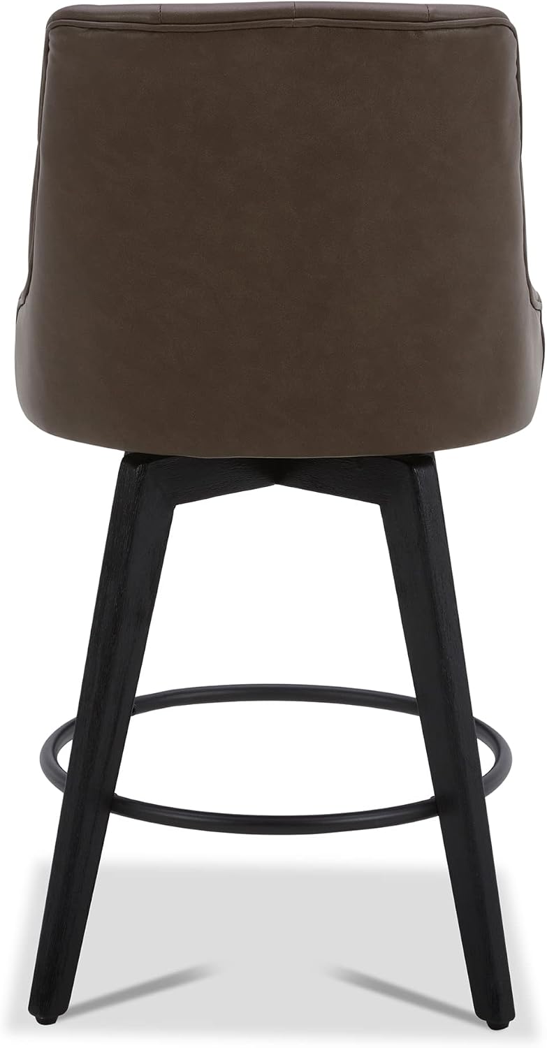 Watson & Whitely Counter Height Bar Stools Swivel Barstools, Chocolate