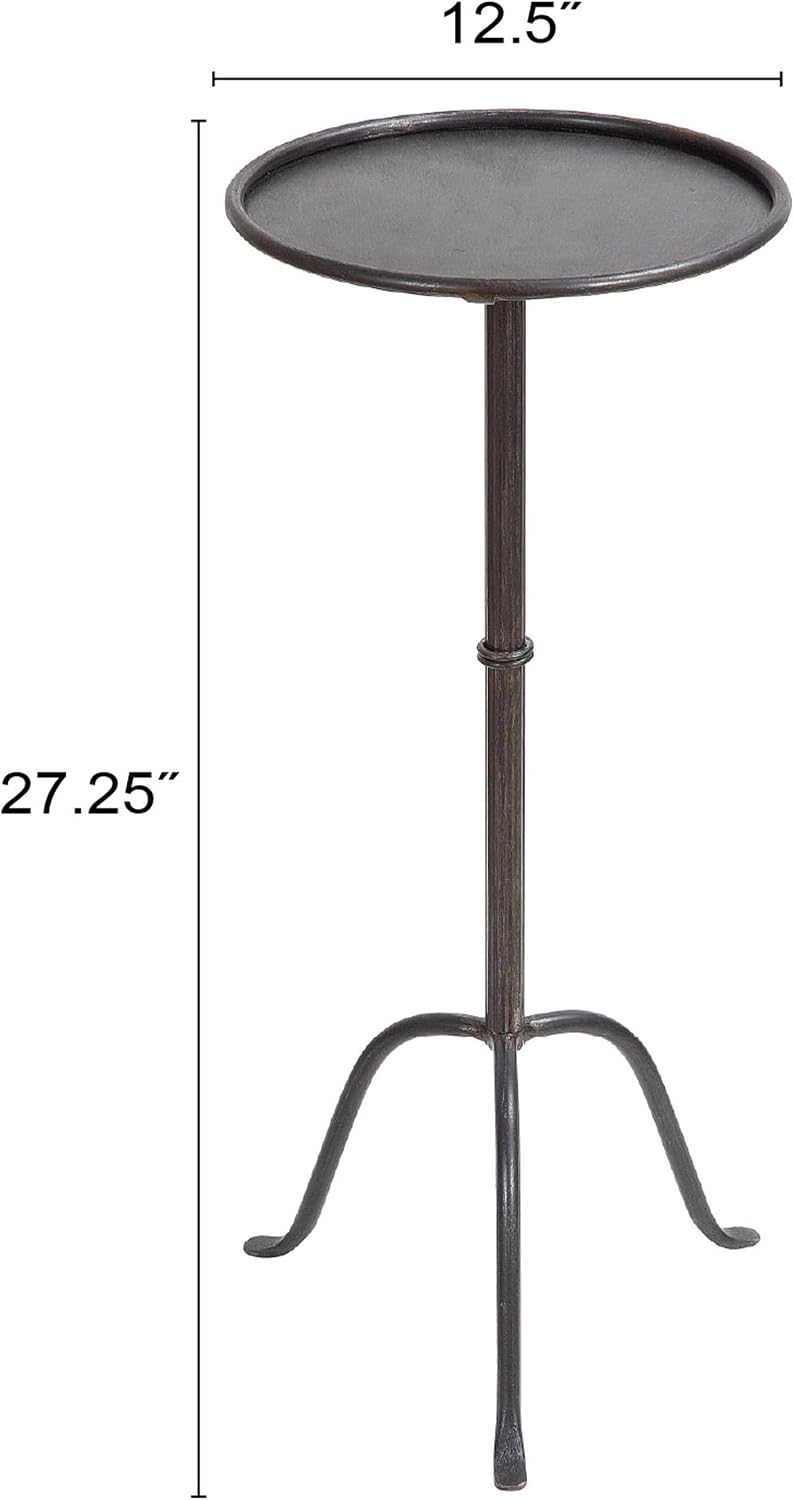 Creative Co-Op Round Sleek Metal Martini Table, Black