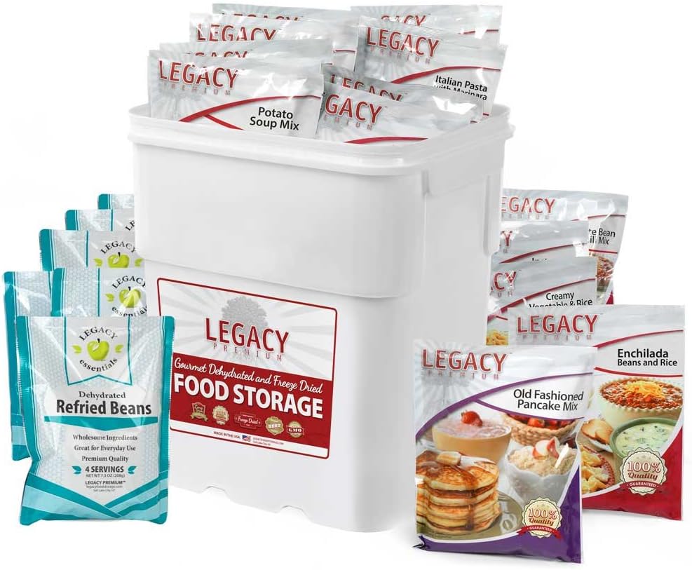 Legacy Food Storage 183 Serving Emergency Food Supply Bucket, 40,720 Total Ca...