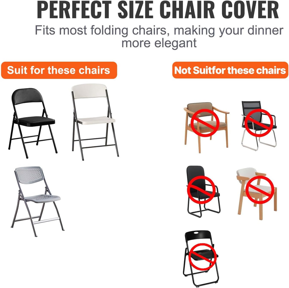 VEVOR Elastic Spandex Folding Chair Cover Universal Fit Chair Cover Removable...