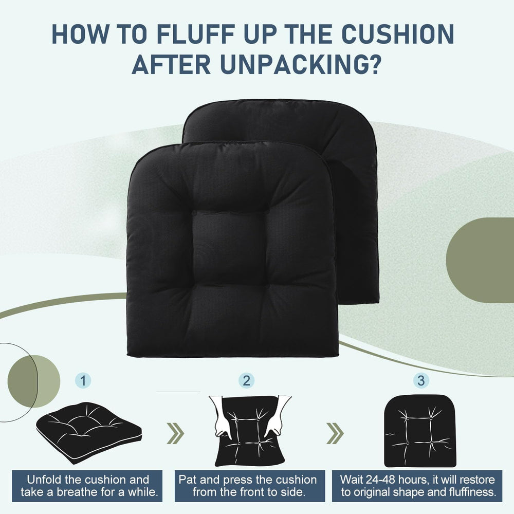 downluxe Outdoor Chair Cushions Set of 2 for Patio Furniture, Waterproof Tuft...