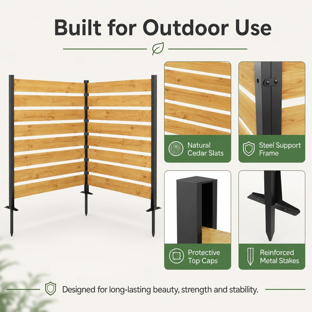 39" W x 55" H Air Conditioner Fence, 2 Panel Trash Can Fence Screen...