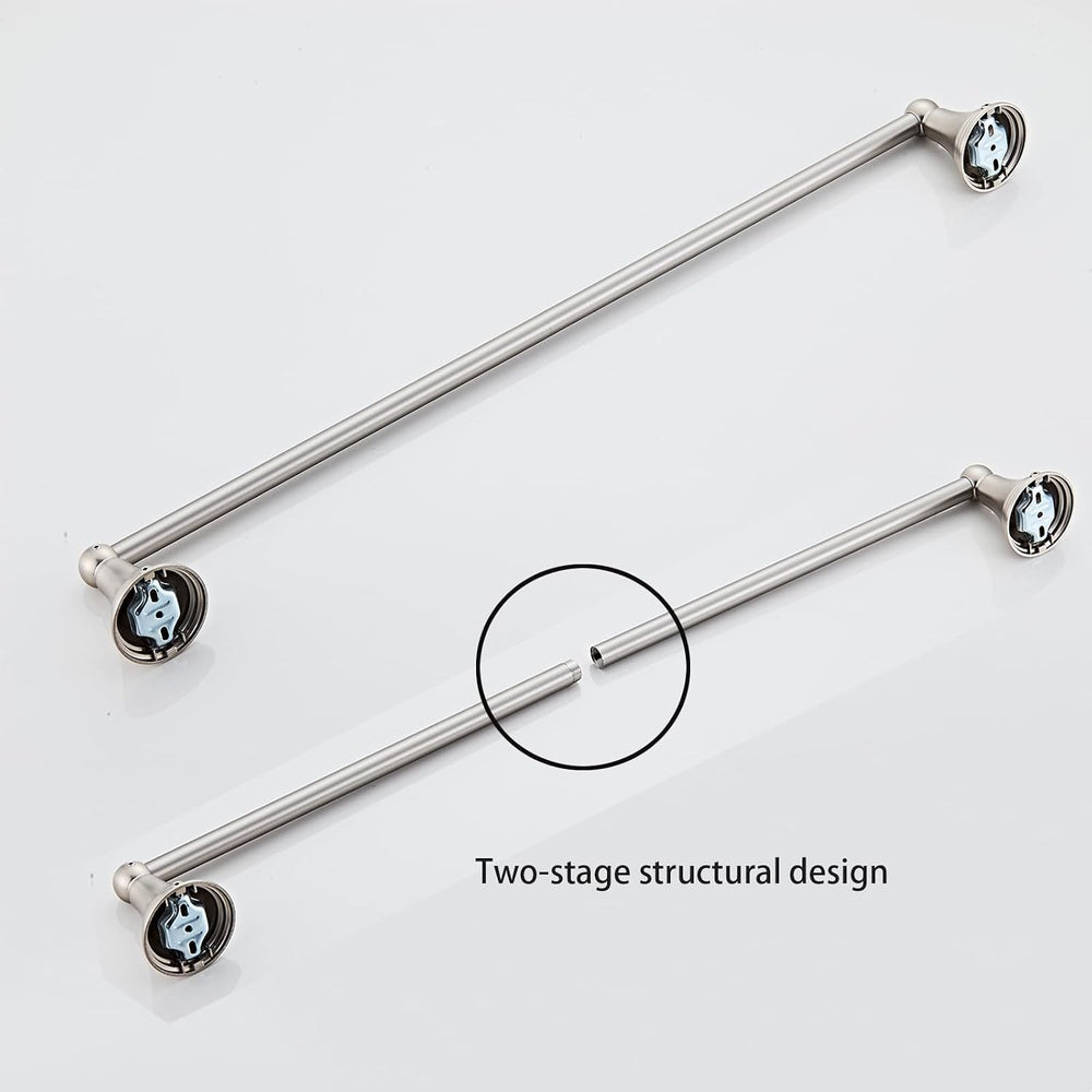 4-Piece Towel Bar Set, 24 Inch Towel Racks for Bathroom Wall Mounted in Brush...