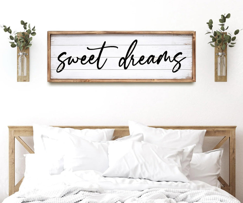 Sweet Dreams Wall Decor Above Bed 42''×15'' Large Bedroom Wal...
