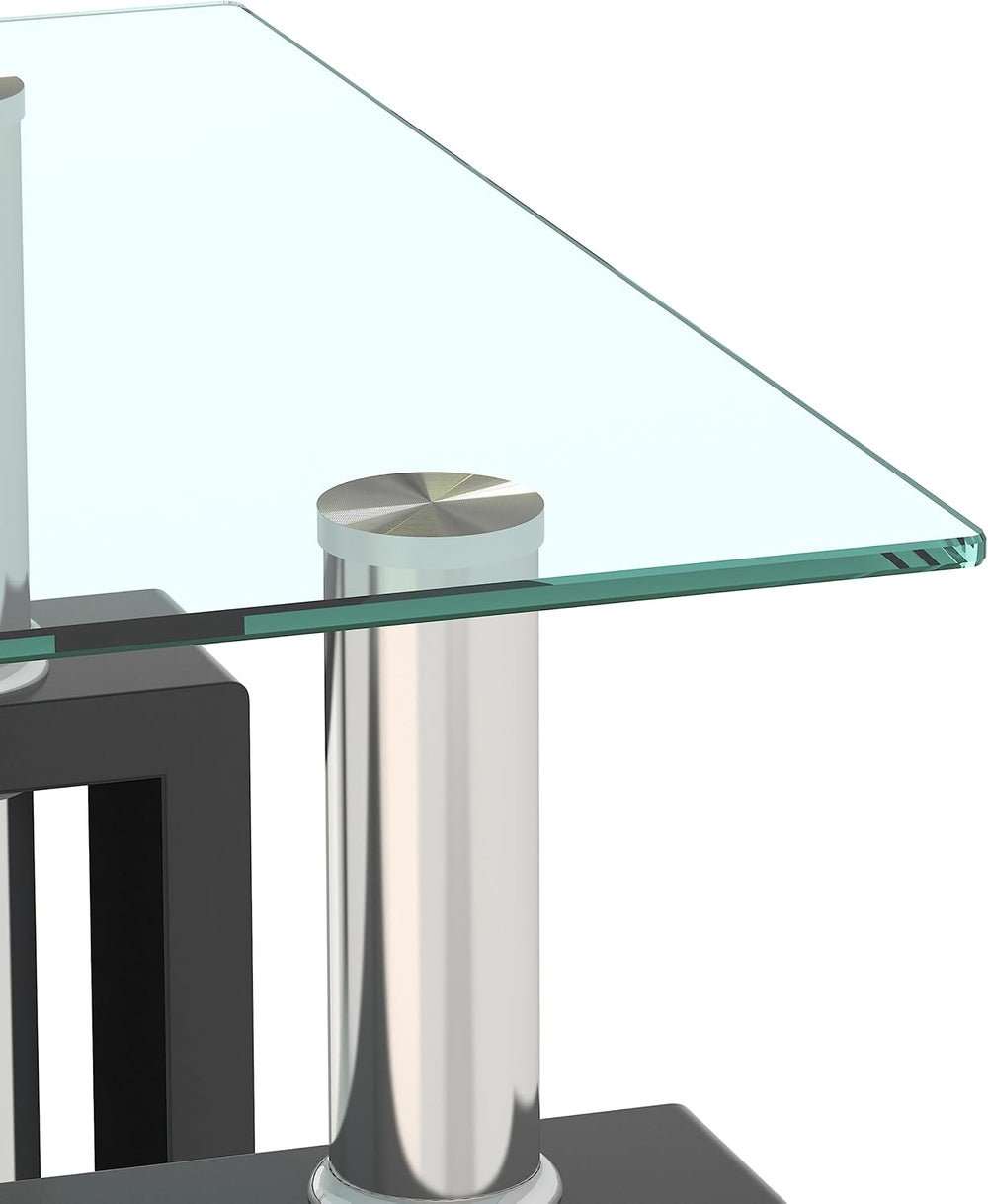 Living Room Tables Set,3 Piece Glass Coffee Table and End Tables Set for Livi...