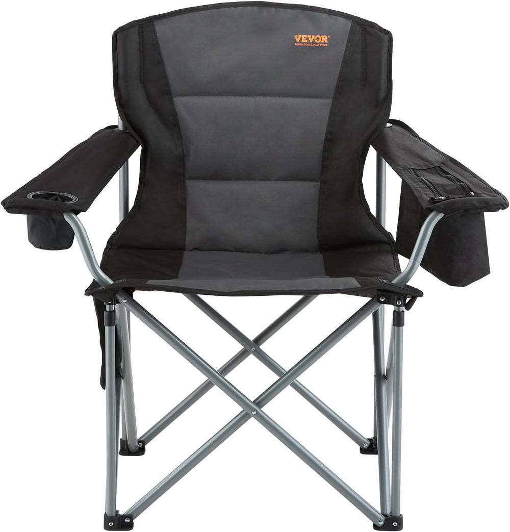 VEVOR Oversized Camping Folding Chair, Portable Heavy Duty Outdoor Quad Lumba...