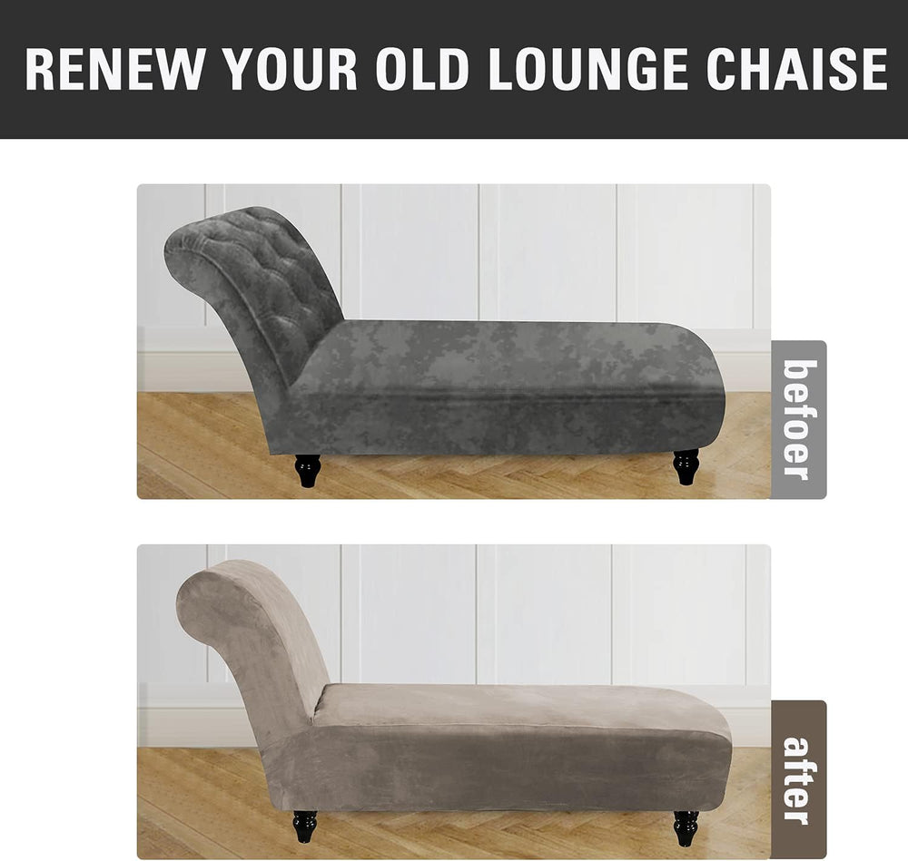 Armless Lounge Chaise Slipcover, Velvet Chaise Chair Covers for Living Room &...