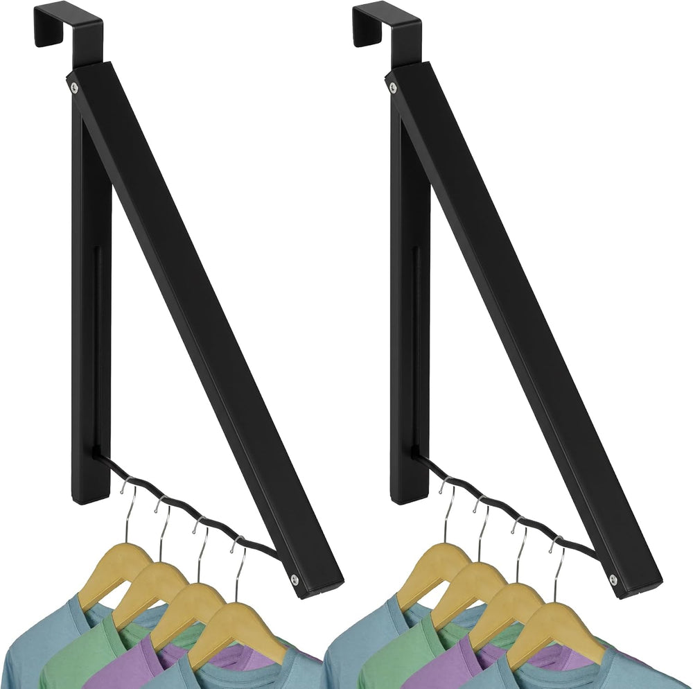 HOLDN’ STORAGE Over The Door Hanger, Single Foldable Rack Organizer, 2 Pack